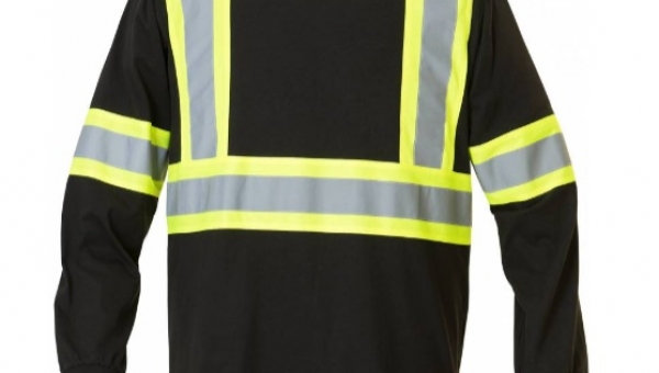 Safety 100% Cotton Long Sleeve T-Shirt with 4" Contrasting Stripes